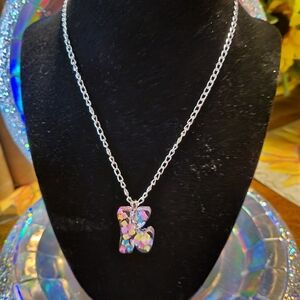 Elegant Silver Necklace with Multicolor Pendant